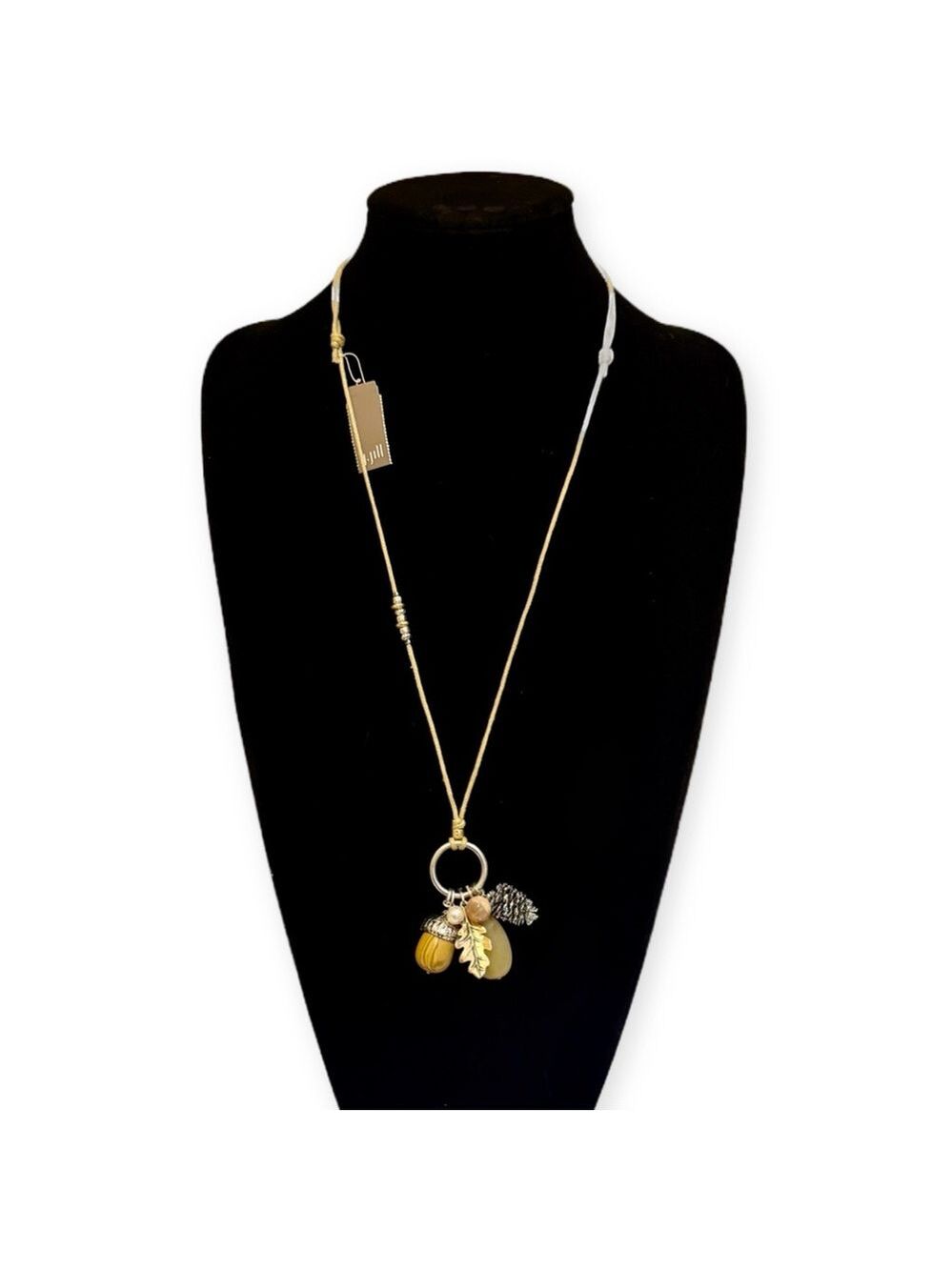 J.JILL | Seasons Pendant Necklace with Acorn, Leaf, Pinecone Charms | NWT
